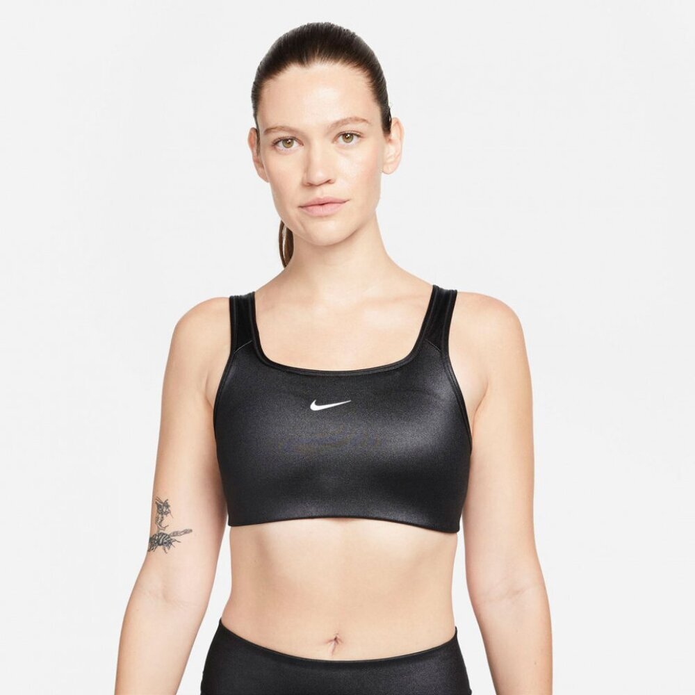 Nike Dri-FIT Swoosh Women's Small -Support 1-Piece Pad Shine Sports Bra